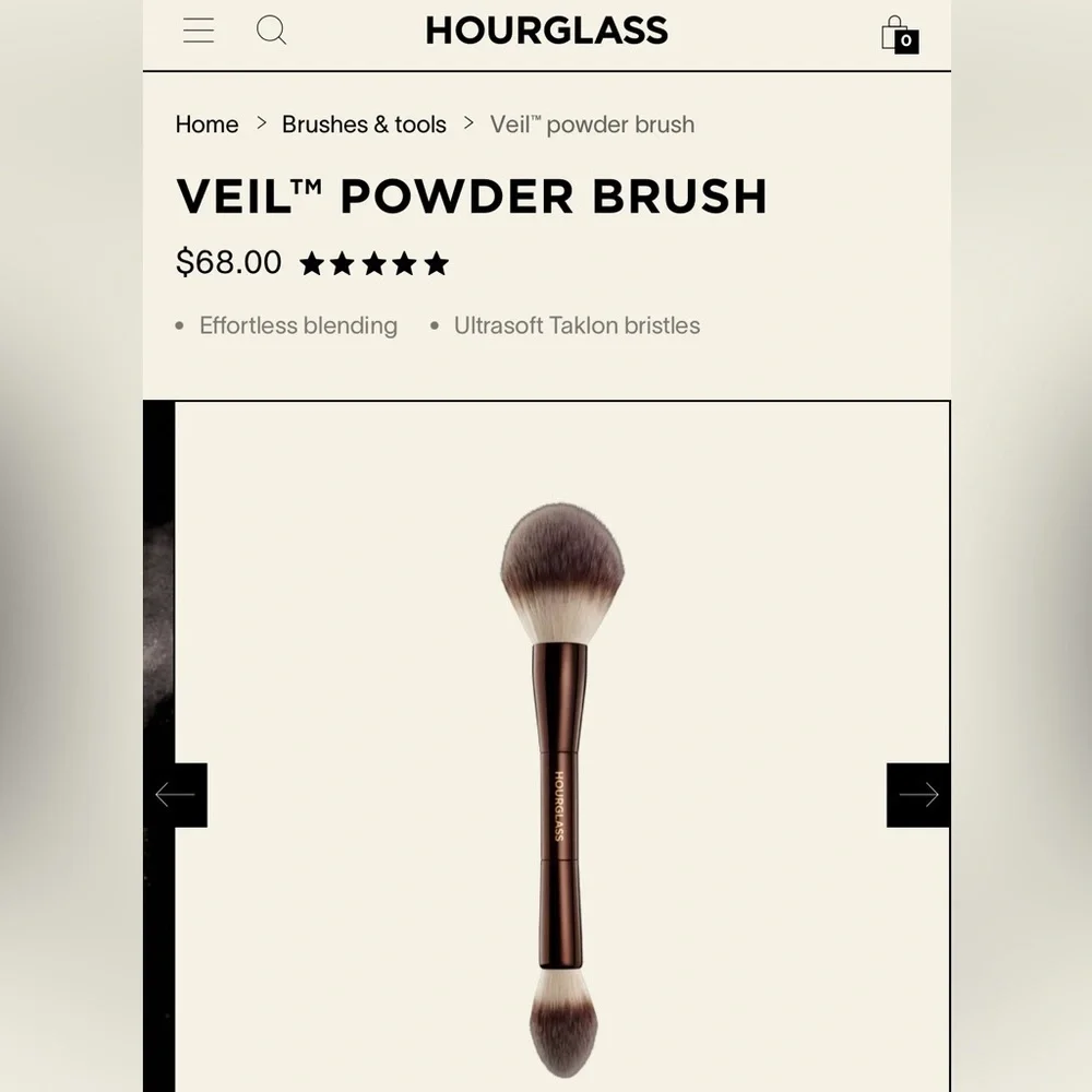 Hourglass Dual-Ended Veil Powder Brush new in sealed packaging